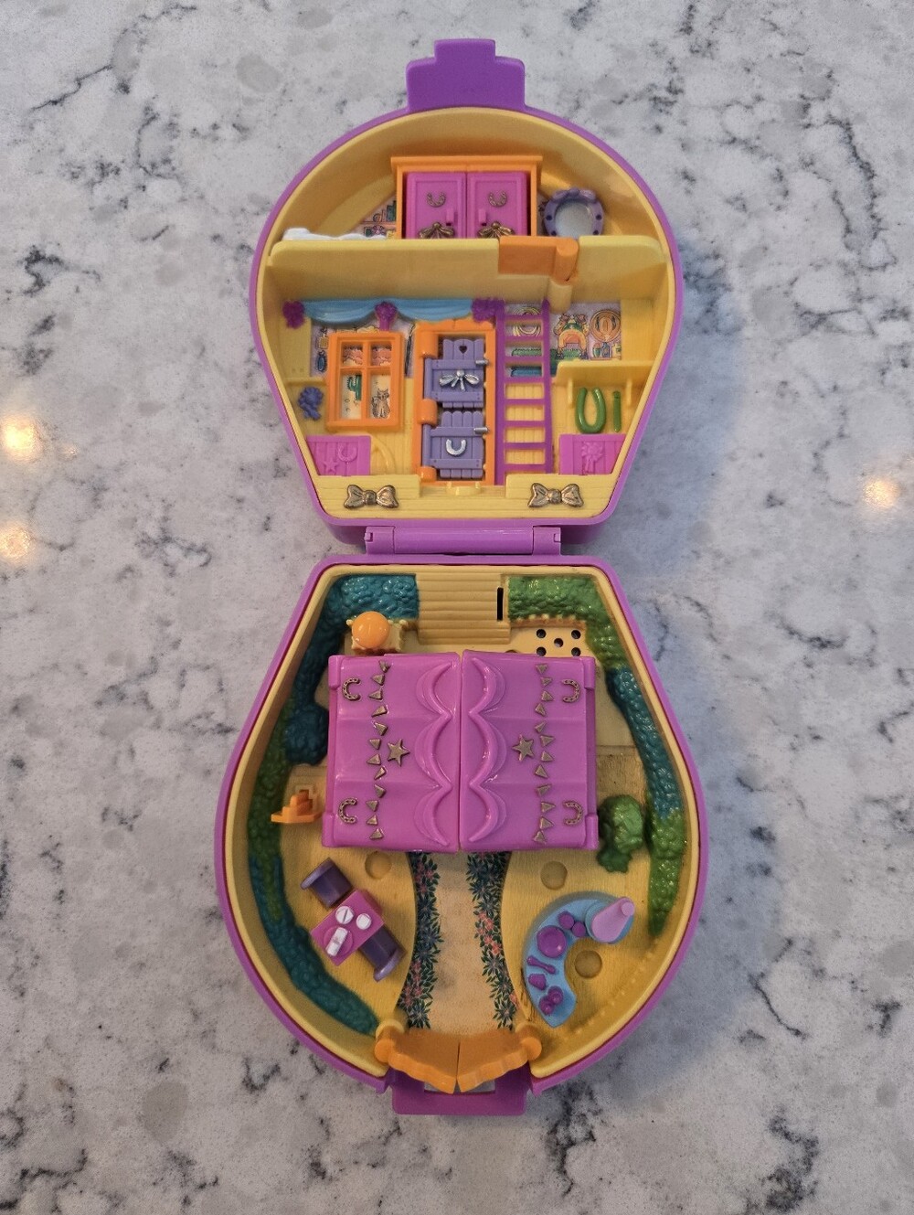 Vintage Bluebird 1994 Polly Pocket Pony Ridin Show Compact ONLY No Music GUC